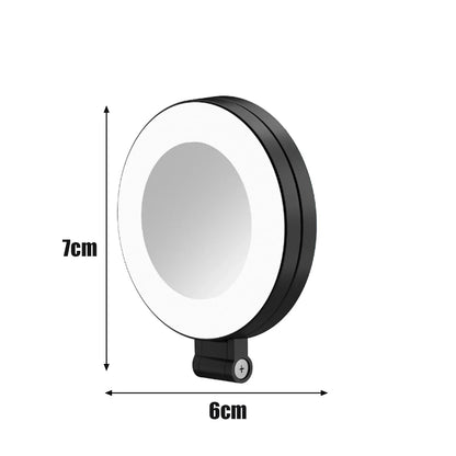 Magnetic Phone Selfie Lights Portable LED Cellphone Ring Light with Built-in Mirror 180° Foldable Phone Flashes for Mag Safe