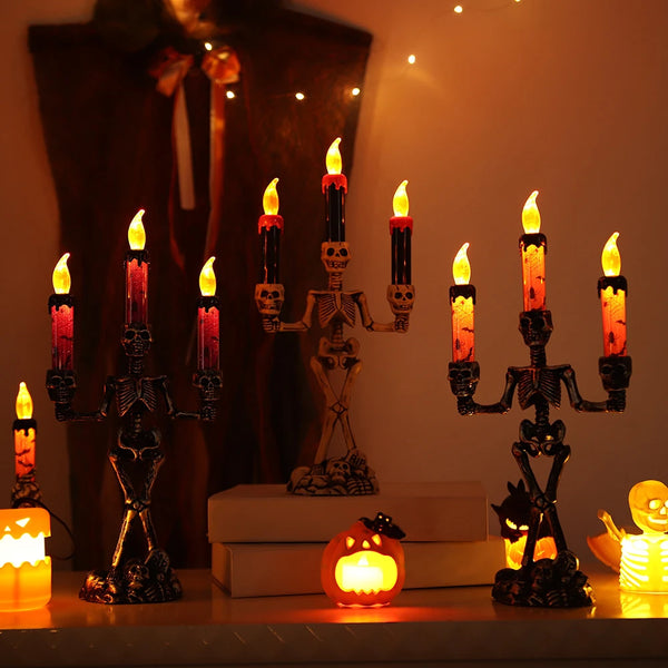 Spooky LED Skull Candles